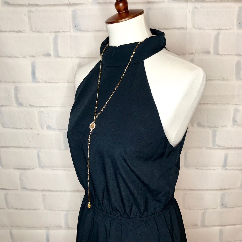 H A U T E H I P P I E: Crepe de Chine Halter Dress - Picture 7 of 8
